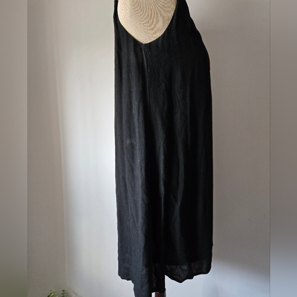 THML Bohemian Black Sleeveless Dress with Embroidered V Neck. Size Small - Picture 4 of 9